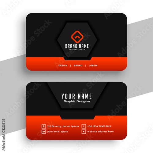 black and red business visiting card template design