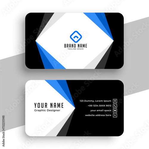 modern and abstract corporate visiting card layout for office identity