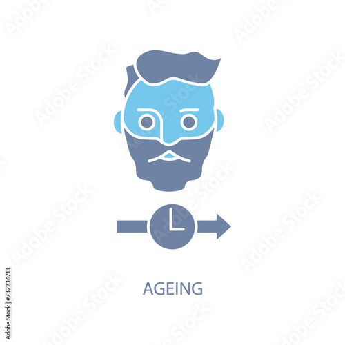 ageing concept line icon. Simple element illustration.ageing concept outline symbol de sign. © rohmad
