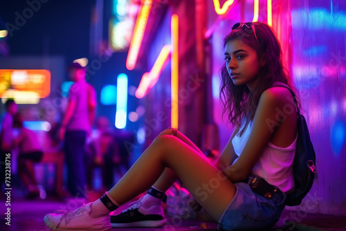 Electric Youth: Teenage Girl in Neon