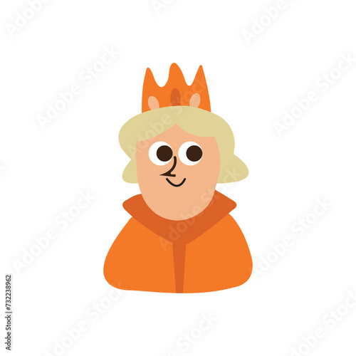 Vector a queen with beautiful hair vector illustration