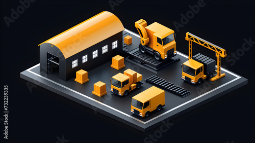 factory industrial assembly instructions clipart isolated on black background