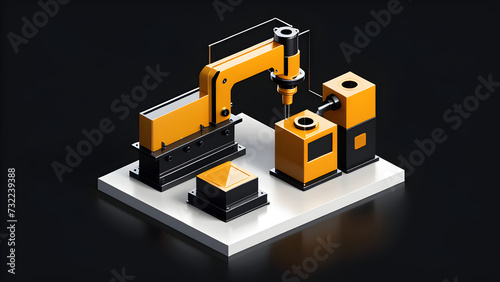 factory industrial assembly instructions clipart isolated on black background