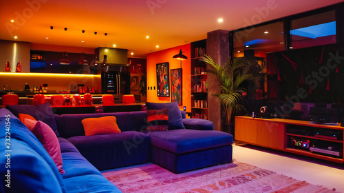 Contemporary Room Design, Luxurious Interior with Modern Furniture and Decor, Comfortable and Stylish Living Space