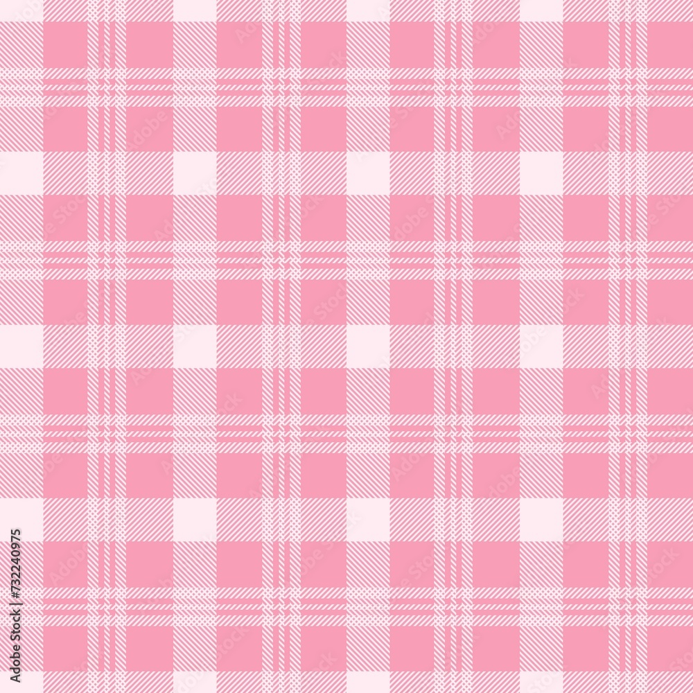 Tartan seamless pattern, pink and white can be used in fashion decoration design for printing,clothes, tablecloths, blankets, bedding, paper,fabric and other textile products.