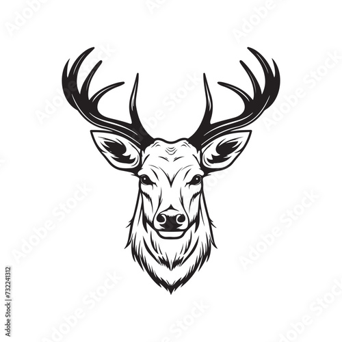 Deer head isolated on white Stock Illustration  Deer head vector