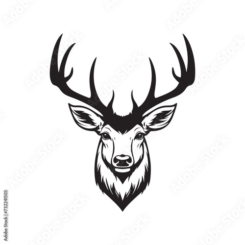 Deer head illustration isolated on white background  Silhouette of a deer