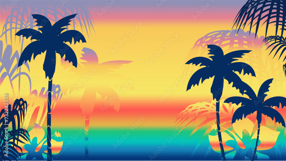 tropic hawaiian hologram background postal card in vector format 