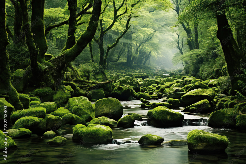 waterfall in the forest. waterfall in the forest.