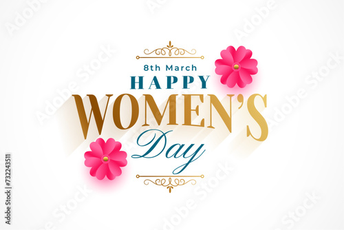 8th march womens day celebration background with flower decor