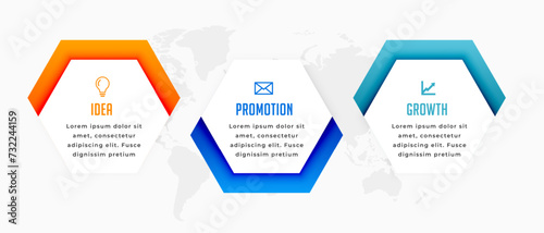 modern 3 step infographic process diagram template for business success