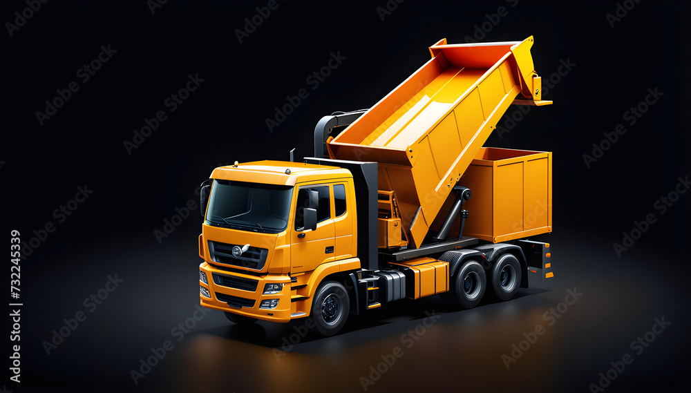 factory industrial truck unloader vector clipart isolated black background