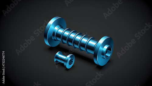 factory industrial screw clipart isolated on black background