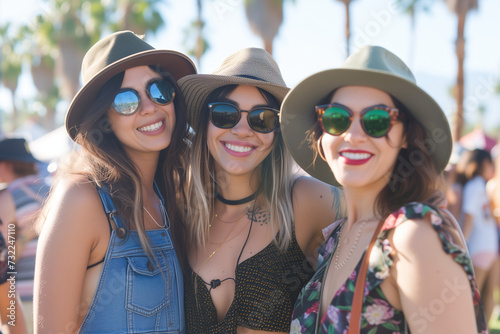 Young Women at Music Festival 