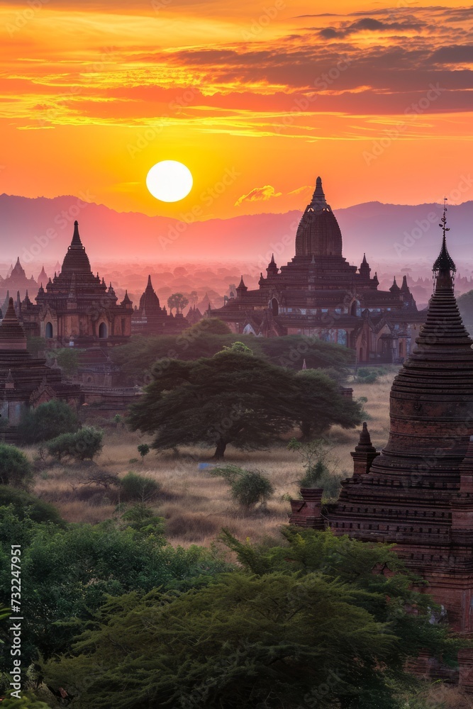A sunset at Bagan, Myanmar