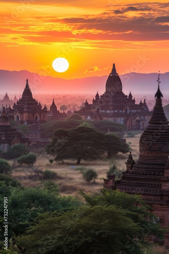 A sunset at Bagan, Myanmar