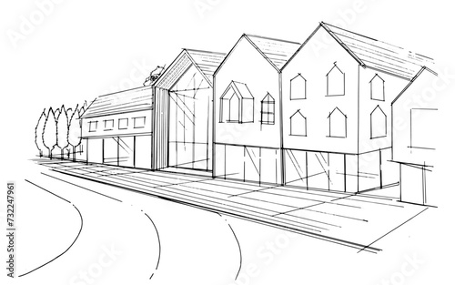 drawing exterior and interior architectural lines. , graphic assembly in architecture and interior design work. ,sketch ideas for interior or exterior designs.