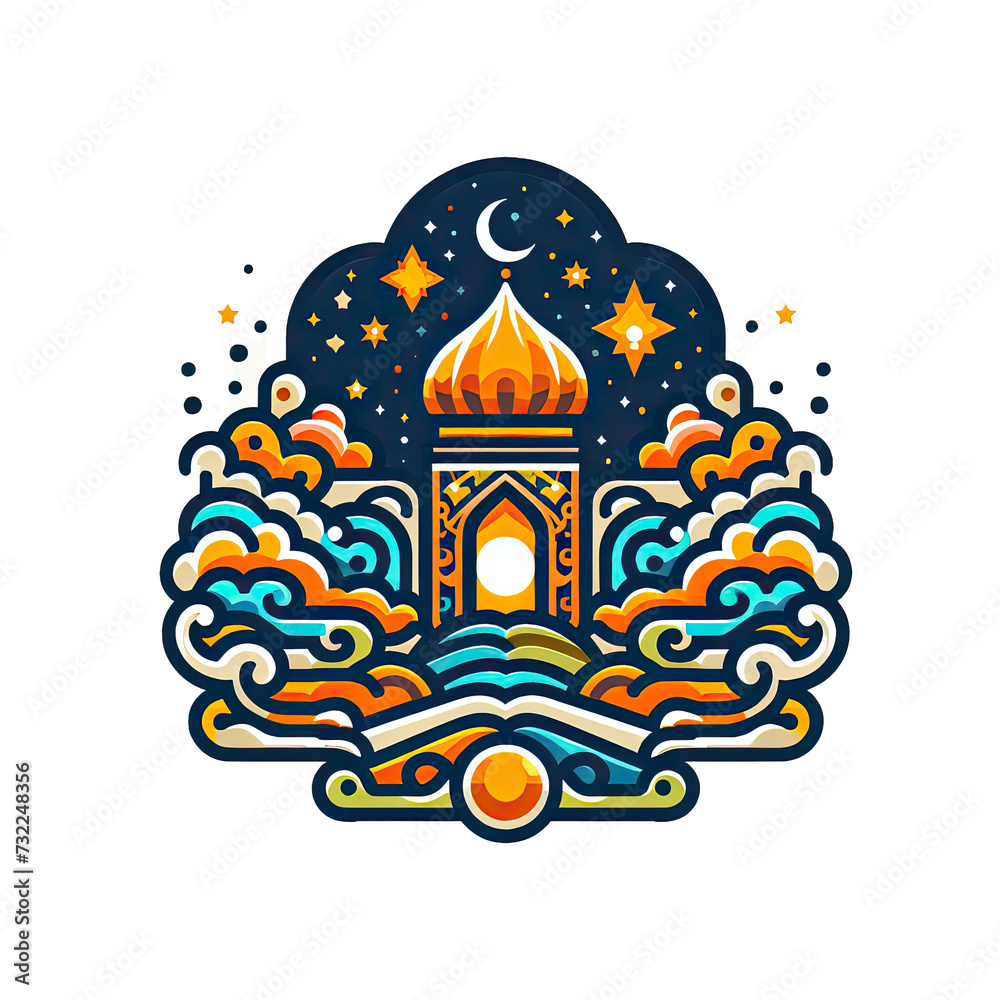 islamic symbol and logo representing the festive spirit of islamic event and celebration