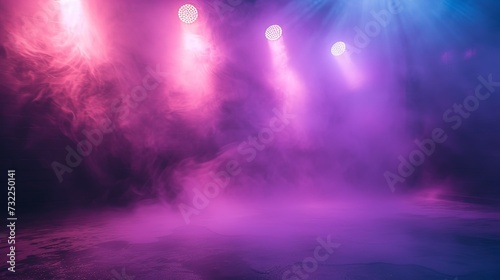 serenity and purple stage spotlights with a smoke