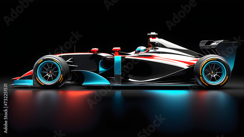 formula race car clipart isolated on a black background. racing car on a black background