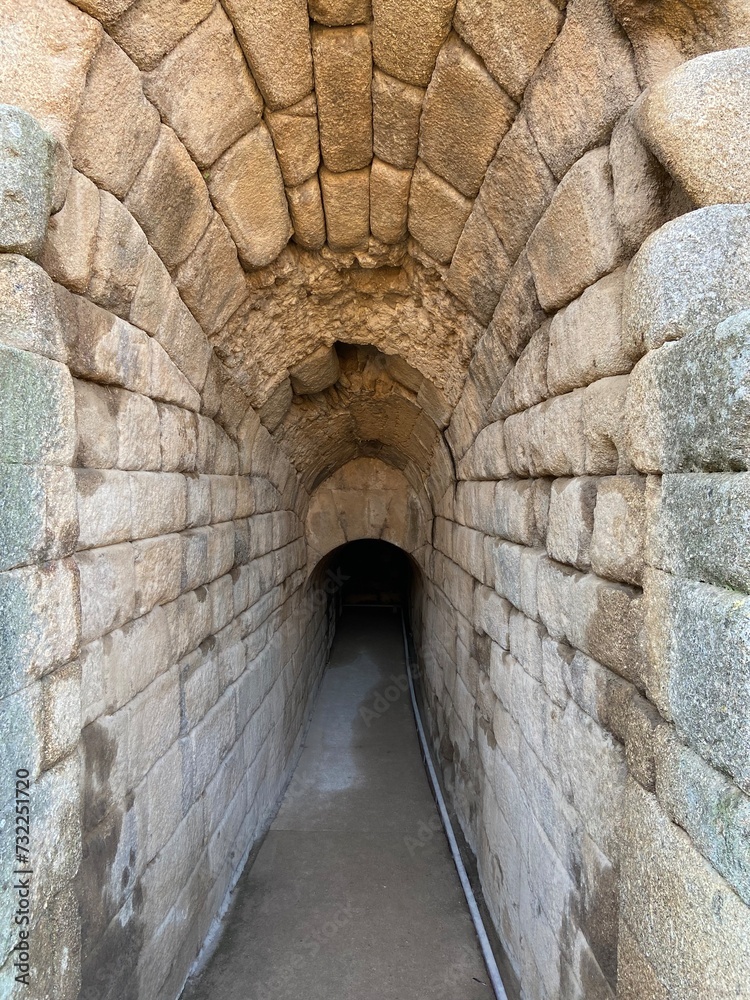 Old stone corridor, Remains in the archaeological ensemble of Mérida, Spain