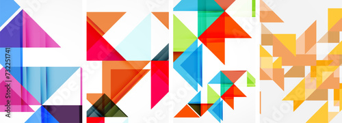 Free Download Triangle poster set for wallpaper, business card, cover, poster, banner, brochure, header, website - GFXLoad