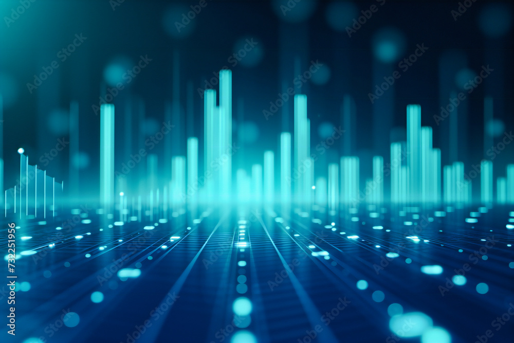 Abstract Technology and Finance Concept, Digital Growth Graph with Futuristic Blue Background, Science and Business Analysis Abstract Technology and Finance Concept, Digital Growth Graph with Futuristic Blue Background, Science and Business Analysis