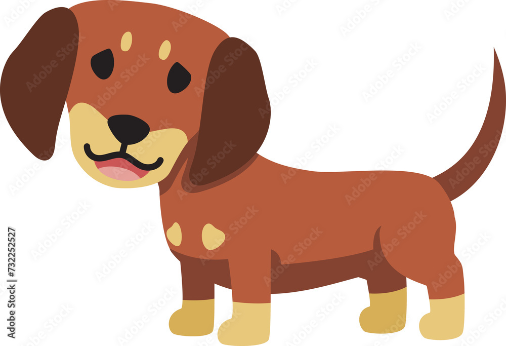 Cartoon character smiling dachshund dog for design. Cartoon character smiling dachshund dog for design.