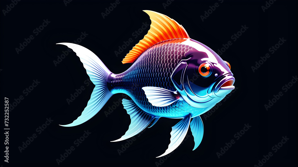 lab fish icon and clipart isolated on a black background