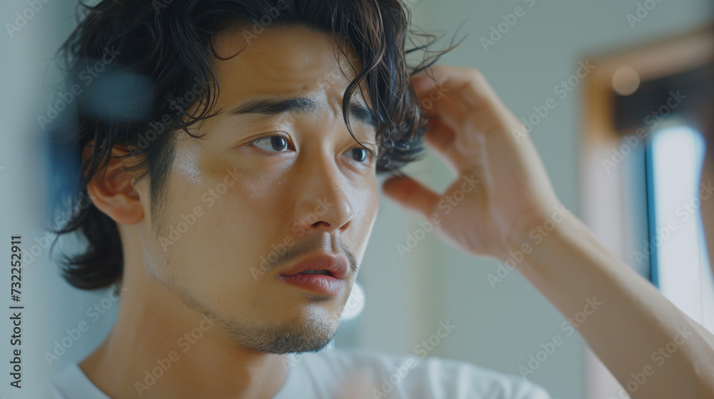 Fototapeta premium 日本人男性 薄毛