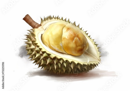 durian halves isolated on white background