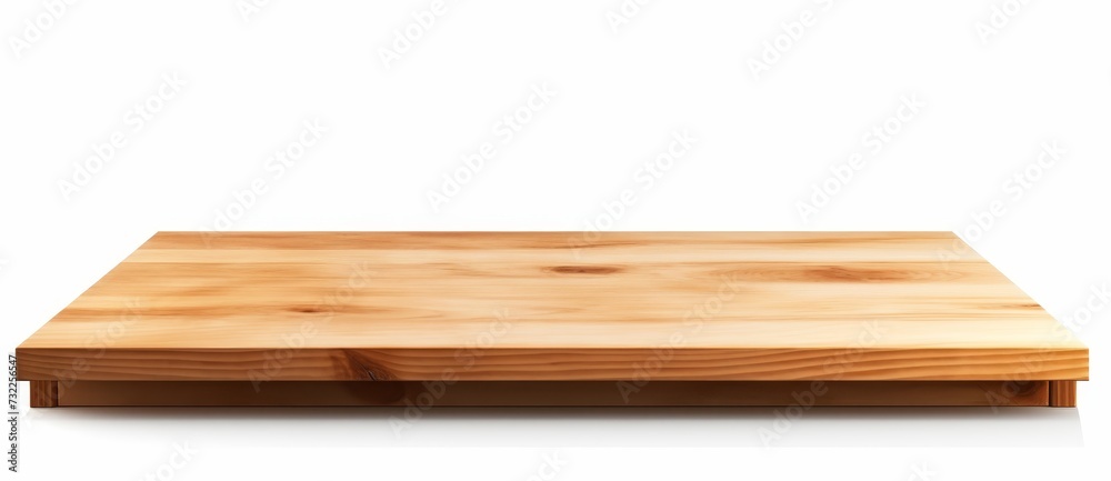 empty wooden table on white background