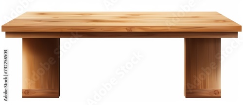 empty wooden table on white background