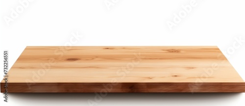 empty wooden table on white background © Riz