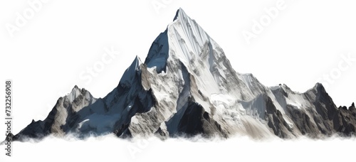 Snowy Mountains peaks isolated on white background © Riz