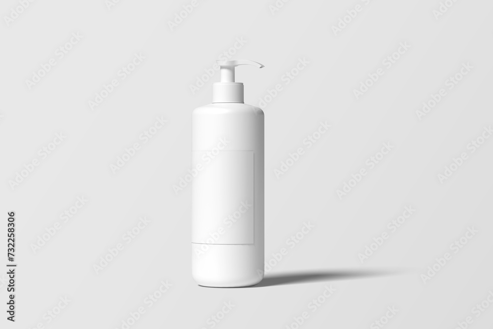 Realistic pump shampoo bottle mockup blank 