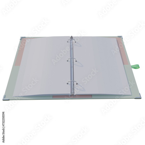 Wallpaper Mural Modelado 3D de una carpeta abierta de color verde y sin fondo, disponible en formato PNG. Torontodigital.ca