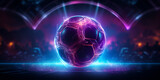 Futuristic Neon Soccer Ball Rendered ,A Sci Fi Soccer Ball,