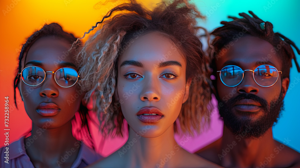 portrait of a three african friends portrait of a three african friends