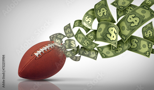 American Football Betting and picking a winner with a bet on the big championship game as a symbol of sports bets  photo