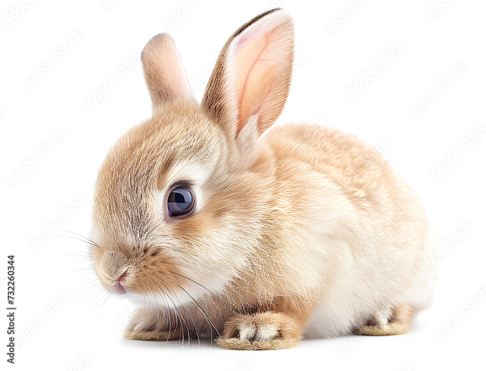 Cute bunny rabbit isolated on a Transparent or white background