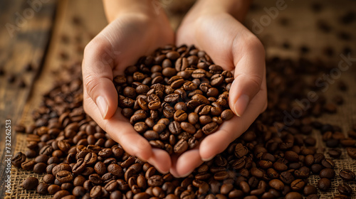 Gratitude in Grains  Hands Holding Coffee Beans