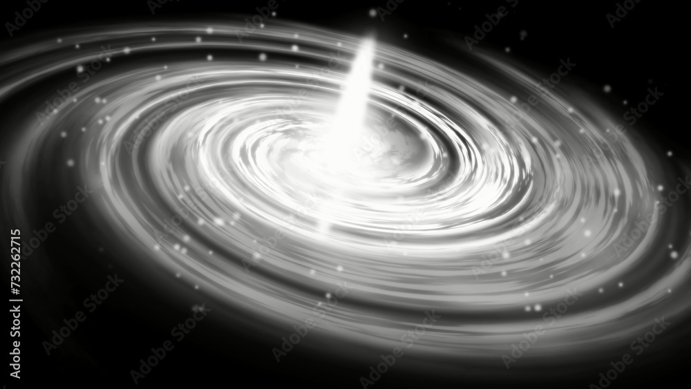 Galaxy space glowing spiral galaxy illustration of Milky Way with  particle illustration background.