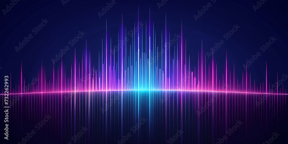 Colorful Wave Spectrum Illustration: Abstract Background with Lines and Bright Glow