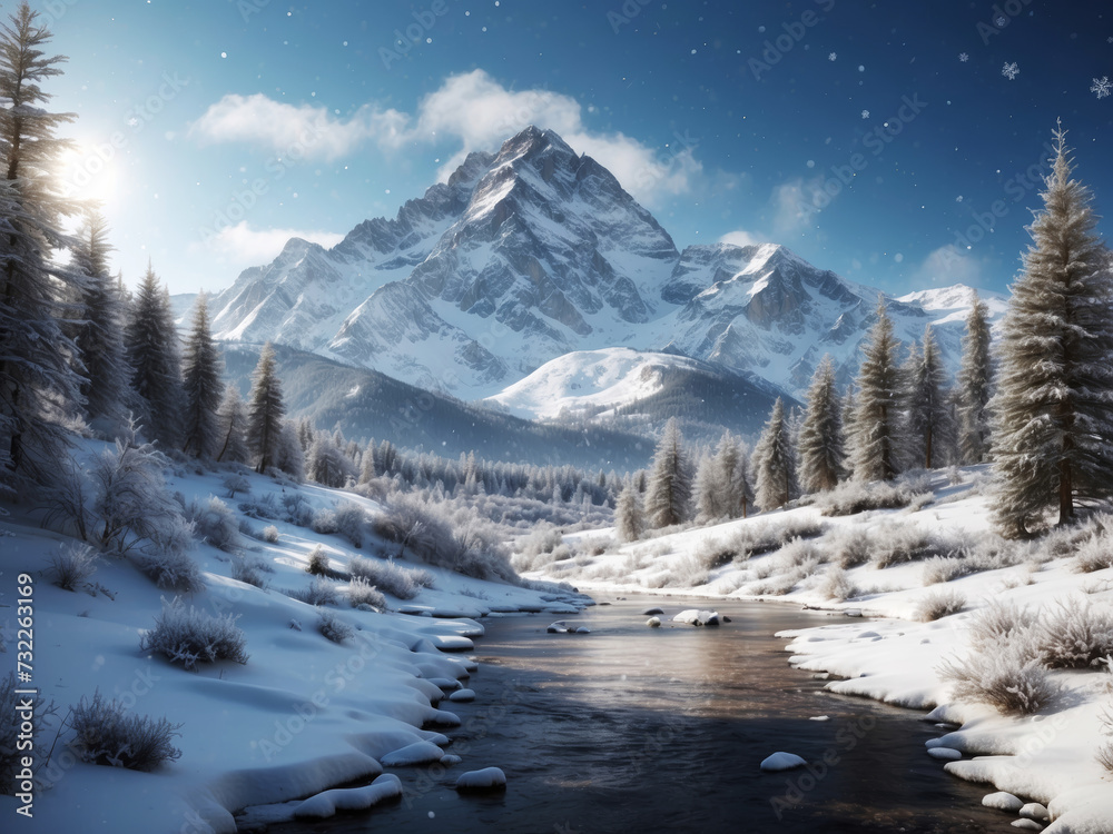 雪山の風景 雪山の風景