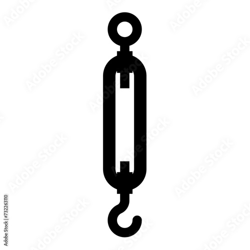 Turnbuckle tensioning wire concept hardware icon black color vector illustration image flat style photo