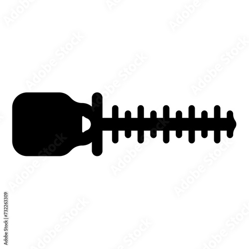 Bush cutter trimmer for bushes mowing hedge garden work concept icon black color vector illustration image flat style