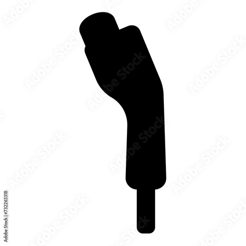 Electric car charger charging plug Ev icon black color vector illustration image flat style