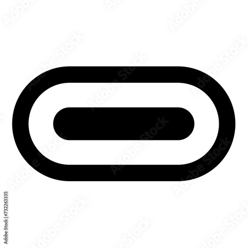USB type C thunderbolt interface lightning port socket connector icon black color vector illustration image flat style