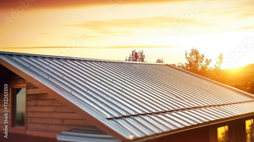 A corrugated metal roof was installed on the house